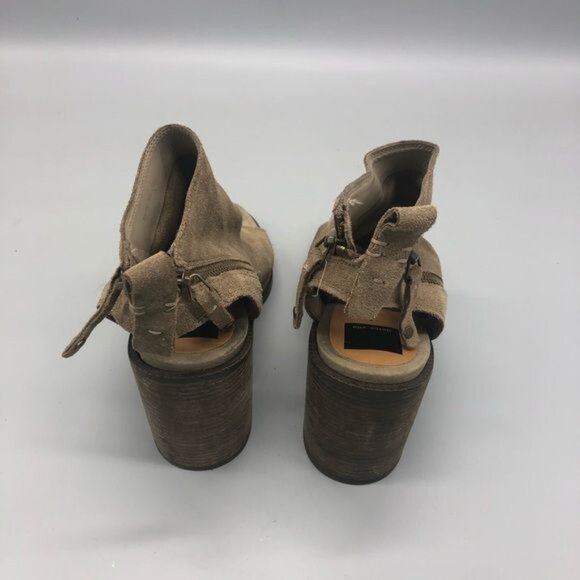 dolce vita brown suede zip up chunk heel open toe shoes size 9.5 READ - Picture 4 of 13